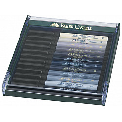 Faber-Castell Pitt Artist Pen Brush - Set van 12 Grijstinten