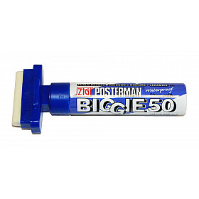 Kuretake ZIG Posterman Biggie 50 Short Marker - 50 mm Breed - Blauw
