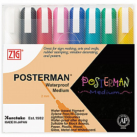 Kuretake ZIG Posterman Sign Chalkmarker - Medium - Set van 8