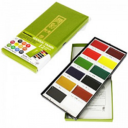 Kuretake Gansai Tambi Water Colouring Brush Set - 12 Colors