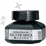 Kuretake Silver Mica Ink - 60 ml - Zilver