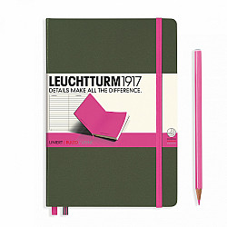 Leuchtturm1917 BiColore Notebook - A5 - Blanco - Army-New Pink