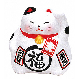 Japanse Lucky Cat - 9 cm - Wit