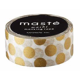 Mark's Japan Maste Washi Masking Tape - Gold Polka Dots (Limited Edition)