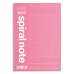 Maruman Spiral Note Eco Notebook - B5 - Gelinieerd 6mm - 30 pagina's - Roze