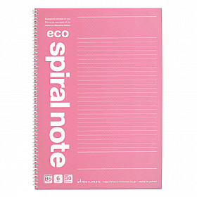 Maruman Spiral Note Eco Notebook - B5 - Gelinieerd 6mm - 30 pagina's - Roze