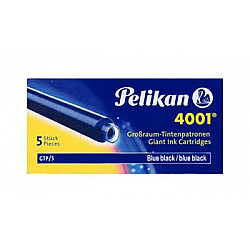 Pelikan 4001 GTP/5 Large Fountain Pen Ink Cartridges - Box of 5 - Blueblack
