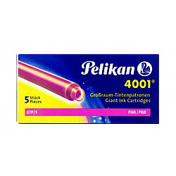 Pelikan 4001 GTP/5 Large Fountain Pen Ink Cartridges - Box of 5 - Pink