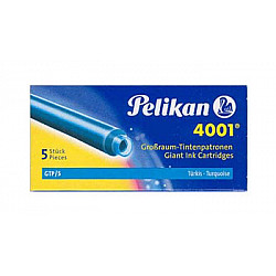 Pelikan 4001 GTP/5 Large Fountain Pen Ink Cartridges - Box of 5 - Turquoise