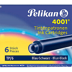 Pelikan 4001 Standaard DIN Formaat Vulpen Vullingen - Set van 6 - Blauwzwart