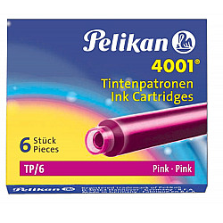 Pelikan 4001 Classic Fountain Pen Ink Cartridges - Box of 6 - Pink
