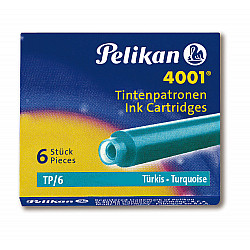 Pelikan 4001 Standaard DIN Formaat  Vulpen Vullingen - Set van 6 - Turquoise