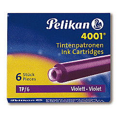 Pelikan 4001 Classic Fountain Pen Ink Cartridges - Box of 6 - Purple/Violet