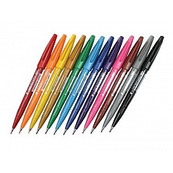 Pentel Touch Brush Sign Pen Basic Colours - Set of 12