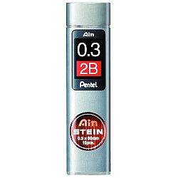 Pentel Ain STEIN C273-2B Silicium Vulpotlood vulling - Etui van 15 - 0.3 mm - 2B