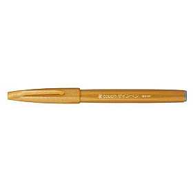 Pentel Touch Brush Sign Pen SES15C - Oker Geel