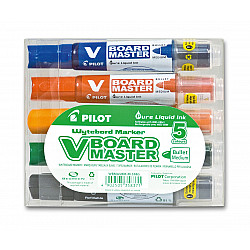 Pilot V Board Master Whiteboard Marker - Chisel - Set of 5