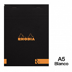 Rhodia 'le R' Notepad - A5 - Blanco - 70 pagina's - Zwart