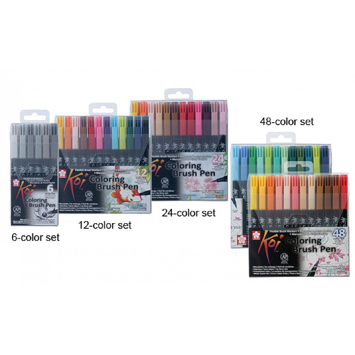 Sakura Koi Coloring Brush Pen 6 kleuren Pennarelli Cancelleria e