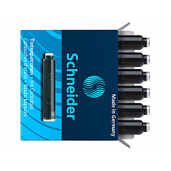 Schneider DIN size Fountain Pen Ink Cartridges - Set of 6 - Black