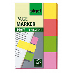 Sigel Pagemarkers - 80x50mm Brilliant 4 Colors - Set of 160