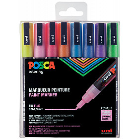 Uni Posca PC-3ML Glitter Paint Marker - Fijn - Set van 8