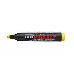 Uni PM-126 Prockey Permanent Marker - Beitel - Geel