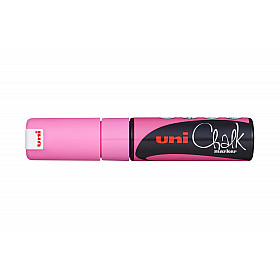 Uni PWE-8K Chalk Marker Krijtstift - Breed - Fluoriserend Roze
