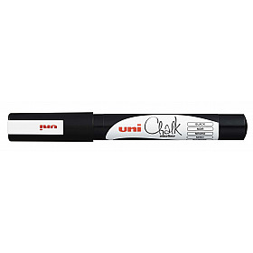 Uni PWE-5M Chalk Marker Krijtstift - Medium - Zwart