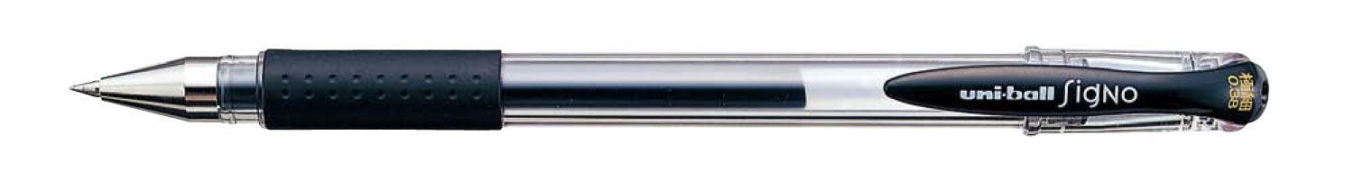 Uni-ball Signo Gel Tintenroller 5er Set - Schwarz 0.4mm Mit Gummigriff