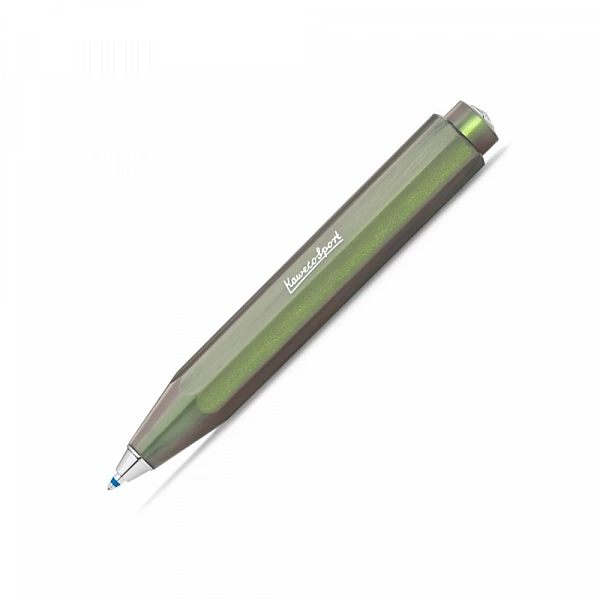 Kaweco Lunar Sport Shadow Green balpen met iriserend effect en compact ontwerp